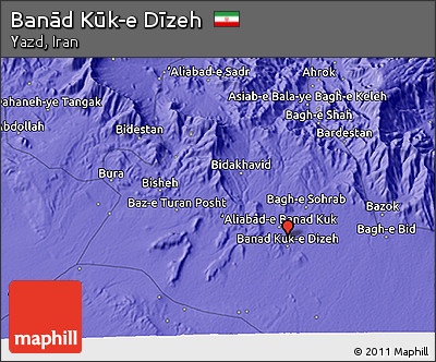 Political 3D Map of Banād Kūk-e Dīzeh