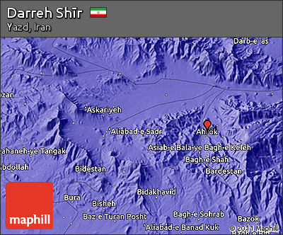 Political 3D Map of Darreh Shīr