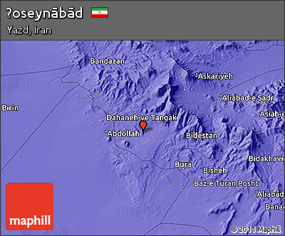 Political 3D Map of Ḩoseynābād