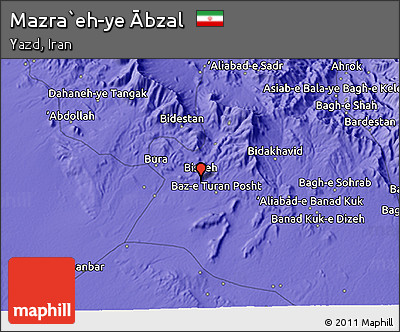 Political 3D Map of Mazra`eh-ye Ābzal