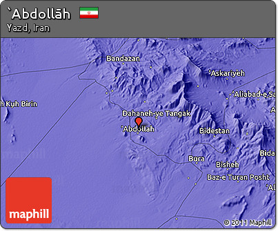 Political 3D Map of `Abdollāh