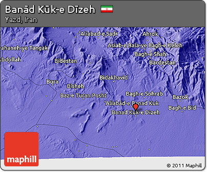 Political 3D Map of Banād Kūk-e Dīzeh