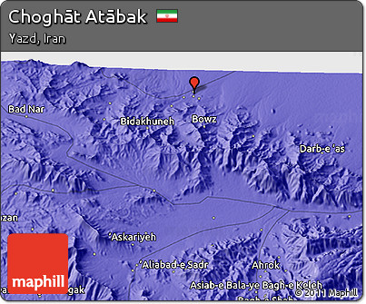 Political 3D Map of Choghāt Atābak