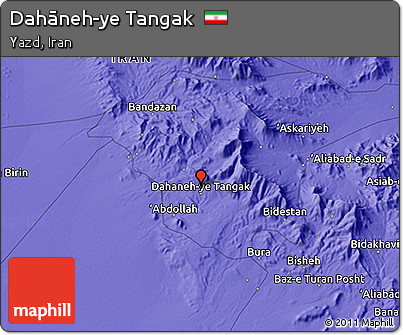 Political 3D Map of Dahāneh-ye Tangak