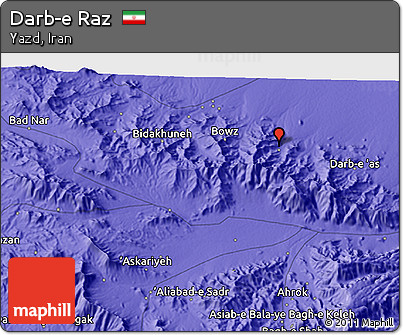 Political 3D Map of Darb-e Raz