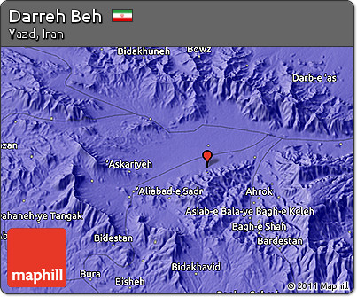 Political 3D Map of Darreh Beh