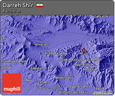 Political 3D Map of Darreh Shīr