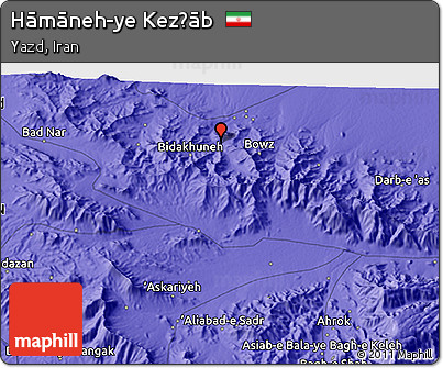 Political 3D Map of Hāmāneh-ye Kez̄āb
