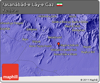 Political 3D Map of Ḩasanābād-e Lāy-e Gaz