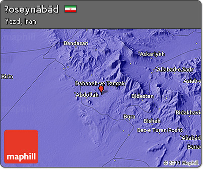Political 3D Map of Ḩoseynābād