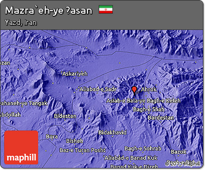 Political 3D Map of Mazra`eh-ye Ḩasan