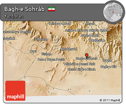 Satellite 3D Map of Bagh-e Sohrāb