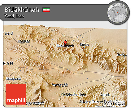 Satellite 3D Map of Bīdākhūneh