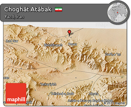 Satellite 3D Map of Choghāt Atābak