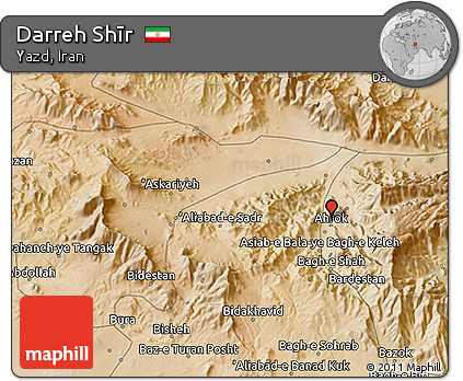 Satellite 3D Map of Darreh Shīr
