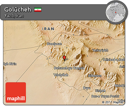 Satellite 3D Map of Golūcheh