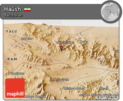 Satellite 3D Map of Haūsh