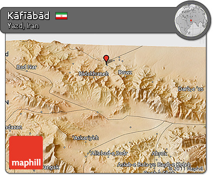Satellite 3D Map of Kāfīābād