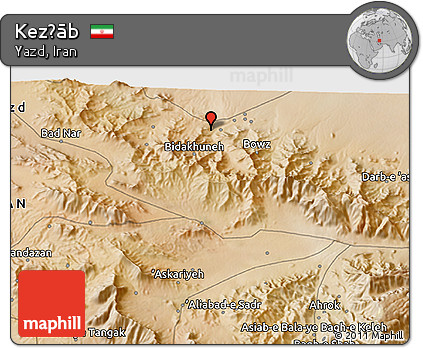 Satellite 3D Map of Kez̄āb
