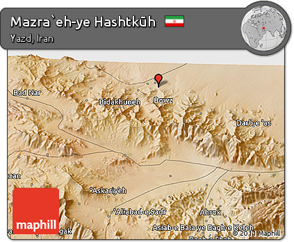 Satellite 3D Map of Mazra`eh-ye Hashtkūh