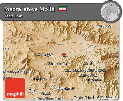 Satellite 3D Map of Mazra`eh-ye Mollā