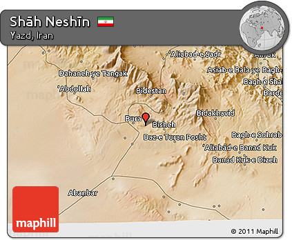 Satellite 3D Map of Shāh Neshīn