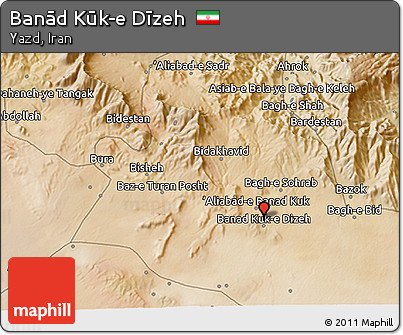 Satellite 3D Map of Banād Kūk-e Dīzeh