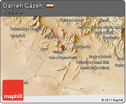 Satellite 3D Map of Darreh Gāzeh