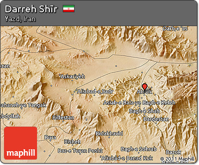 Satellite 3D Map of Darreh Shīr