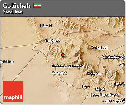Satellite 3D Map of Golūcheh