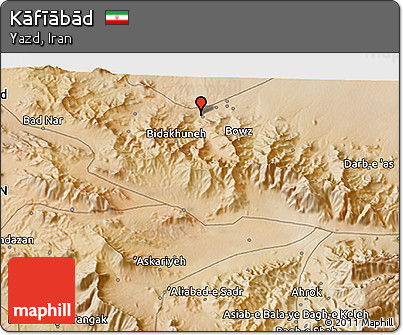 Satellite 3D Map of Kāfīābād