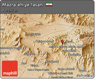 Satellite 3D Map of Mazra`eh-ye Ḩasan