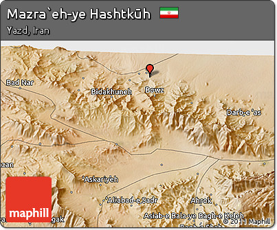 Satellite 3D Map of Mazra`eh-ye Hashtkūh
