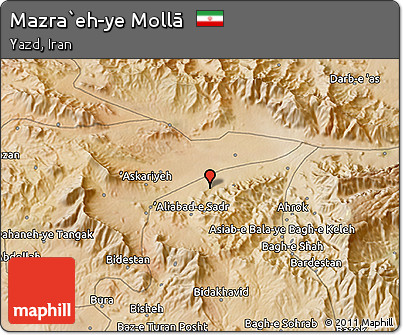 Satellite 3D Map of Mazra`eh-ye Mollā