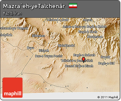 Satellite 3D Map of Mazra`eh-yeTalchenār