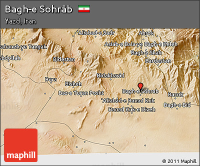 Satellite 3D Map of Bagh-e Sohrāb
