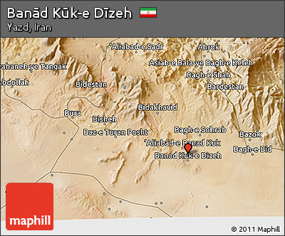 Satellite 3D Map of Banād Kūk-e Dīzeh