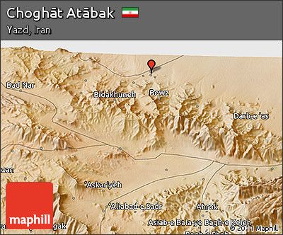 Satellite 3D Map of Choghāt Atābak