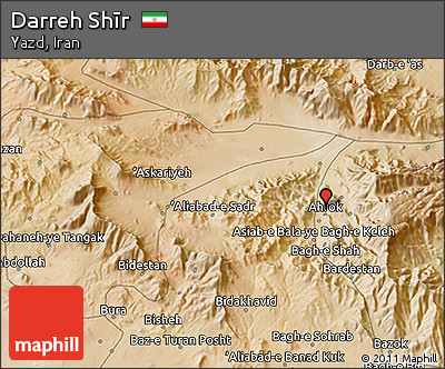 Satellite 3D Map of Darreh Shīr