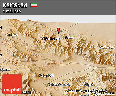 Satellite 3D Map of Kāfīābād