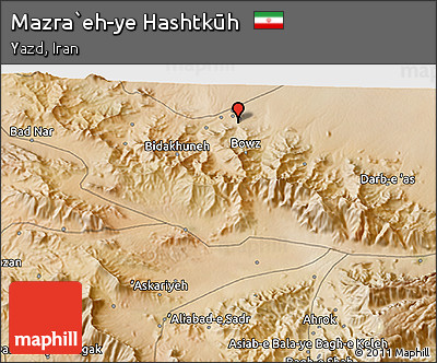 Satellite 3D Map of Mazra`eh-ye Hashtkūh