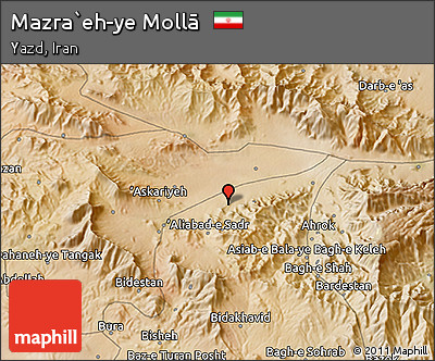 Satellite 3D Map of Mazra`eh-ye Mollā