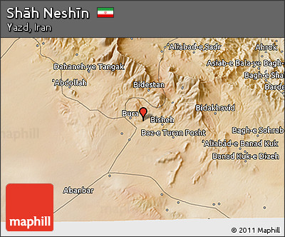 Satellite 3D Map of Shāh Neshīn