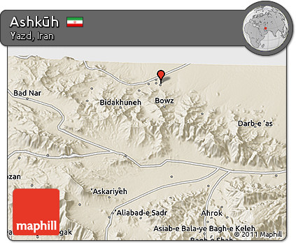 Shaded Relief 3D Map of Ashkūh