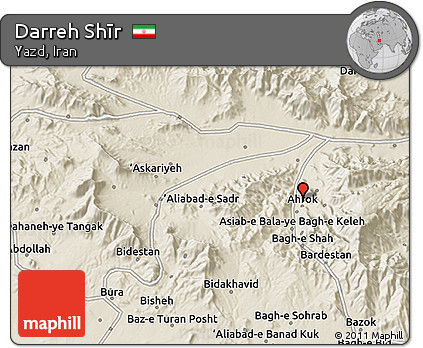 Shaded Relief 3D Map of Darreh Shīr