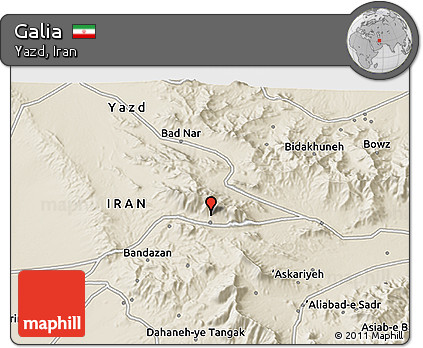Shaded Relief 3D Map of Galia