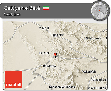 Shaded Relief 3D Map of Galūyak-e Bālā