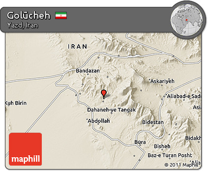 Shaded Relief 3D Map of Golūcheh