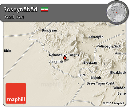 Shaded Relief 3D Map of Ḩoseynābād