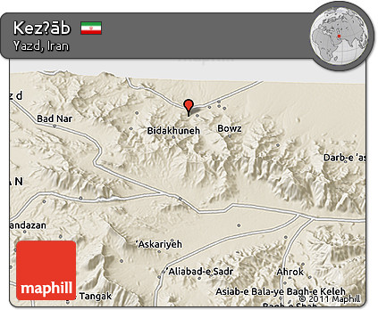 Shaded Relief 3D Map of Kez̄āb